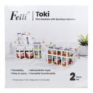 Felli Toki Wire Baskets With Bamboo Handles 2pc set 